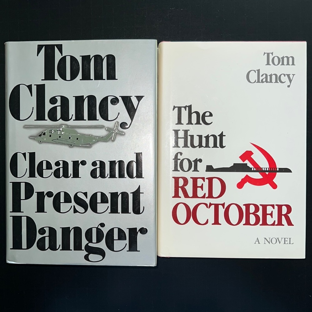 Tom Clancy hardcovers: The Hunt for Red October & Clear and Present Danger